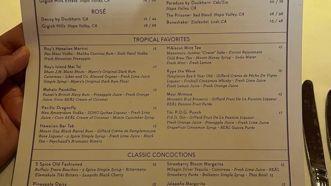 Restaurant in Roy's Restaurant in San Diego